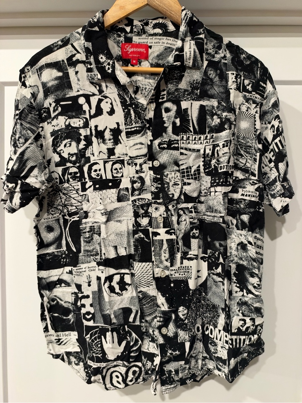 Supreme Black & White Rayon Shirt